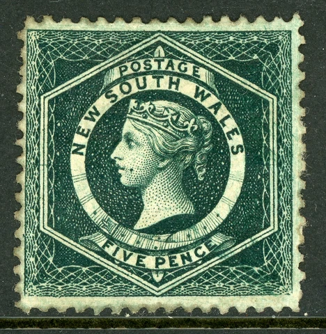 Australia 1884 NSW 5p Dark Green Wmk 54 Perf 12 Scott 56d Mint G249 ⭐⭐⭐⭐⭐ Cover