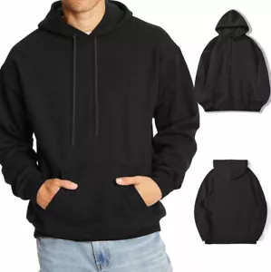 Men's Causal Fleece Lined Hoodie Sweatshirt Long Sleeve Heavyweight with Pockets - Picture 1 of 36