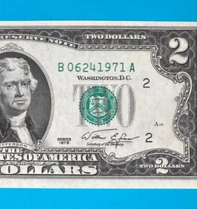 June 24, 1971 : B 06241971 A $2 Two Dollar Bill BIRTHDAY Note 1976 Series *UNC* - Picture 1 of 3