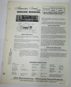ARA Automotive Sound TF32 AM-FM Cassette Radio PER3000 9035078 Service Manual - Picture 1 of 3