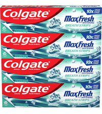 Colgate Max Fresh Pasta de dientes blanqueadora con mini tiras 6.3 onzas pack 4