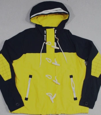 Superdry Jacket Duffle Coat Hooded Lightweight Ladies Navy Blue Yellow Ladies - Image 1 of 4