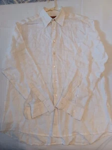 BULLOCK & JONES Men’s 100% Linen Button Long Sleeve Shirt Medium San Francisco - Picture 1 of 3