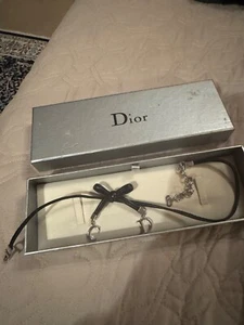 Christian Dior leather choker necklace (used) - Picture 1 of 3