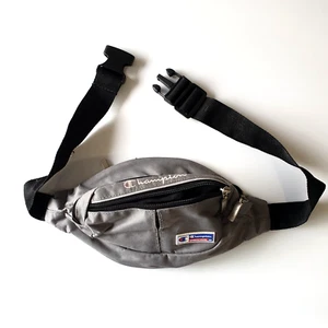 Champion Bum Bag Vintage Grey Fanny Bag 3 Zippers Great Condition - Picture 1 of 11