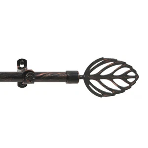 All-Metal Curtain Rod Decorative Cafe Window Drapery Rods with Metal Finials - Picture 1 of 11