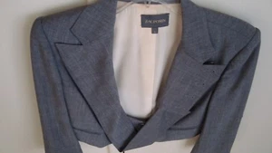 Grey Zac Posen Cropped Blazer Jacket Sz 8 - Picture 1 of 8