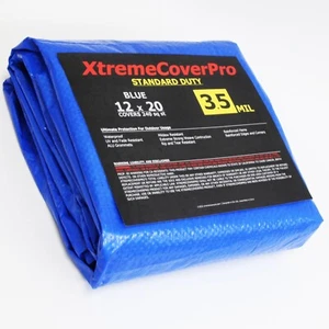 Cubierta protectora multiusos LONA 12' x 20' azul 3,5 mil con ojal - Imagen 1 de 3
