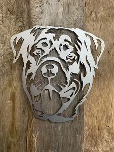 ROTTWEILER FAULER HUND STAHL METALL WANDKUNST RASSE STAMMBAUM WOHNDEKO GESCHENK - Bild 1 von 3