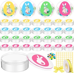 36 Pack Easter Candy Boxes Acrylic Easter Treat Containers with Bunny Lids Clear - Picture 1 of 12