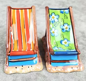 Sedie da spiaggia arte argilla sale e pepe shaker nuove con scatola - Foto 1 di 12