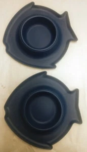 VivaGlory - Navy Blue Silicone Fish Dog Bowl Placemats - Non-Spill - Return - Picture 1 of 3
