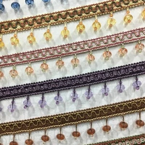 6 YARDS/20 FARBEN/MALTAS Perlen Kugel Quaste Fransenborte/Drapierung, Polster - Bild 1 von 32