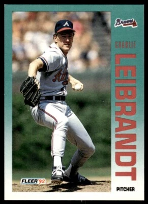 1992 Fleer Baseball Card Charlie Leibrandt Atlanta Braves #361 - Image 1 of 2