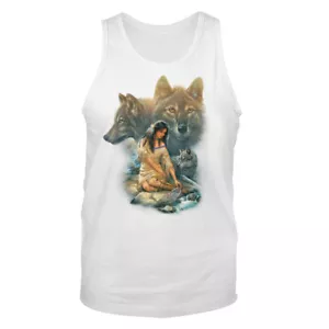 Camiseta sin mangas gráfica Inner Vision para niñas lobos nativos americanos - Imagen 1 de 3