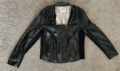 Free People We The Free Womens M Black Faux Leather Moto Jacket Tassels EUC! - Image 1 of 4