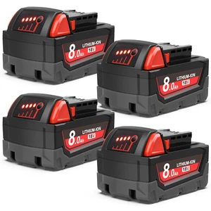 8.0AH Battery For Milwaukee For M18 18V Lithium Extended Capacity 48-11-1860 4x - Picture 1 of 12