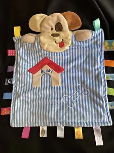 BUDDY Cucciolo LOVEY PELUCHE Cane COPERTA DI SICUREZZA Osso Blu Casa XCondition - Foto 1 di 14
