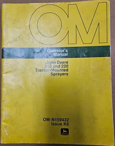 Betriebsanleitung OM-N159432 John Deere 210 und 220 Traktor Anbauspritzen - Bild 1 von 3