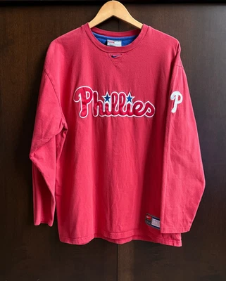 Vintage Philadelphia Phillies Nike Center Swoosh Long Sleeve T, Tag L - Image 1 of 4