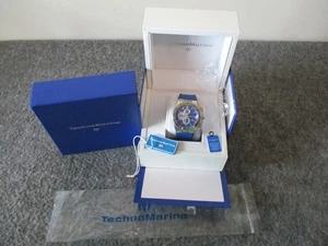 NOS TECHNOMARINE HERREN CRUISE CALIFORNIA TM-115339 SILBER/BLAUES ZIFFERBLATT - 46mm NEU BATT - Bild 1 von 24