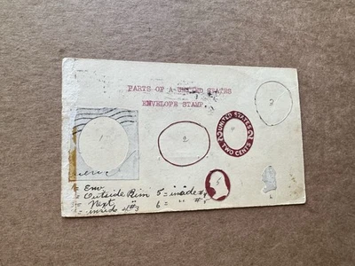 US 1917 Postal Card +Stamp Dealer Ad (08) Stationery Breakdown Parts +Notation - Image 1 of 2