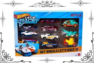Hot Wheels Let's Race 10 Pack 1:64, Netflix Series Play (Styles May Vary) - Bild 1 von 3