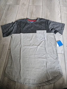 Canyon Creek Athletic T-Shirt Gray BLACK MARLED Chest Pocket Teen Boys XL AQ - Picture 1 of 3