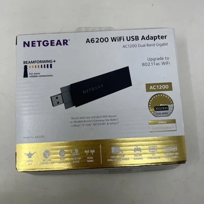NETGEAR AC1200 WiFi USB 2.0 Adapter - AC Dual Band (A6200-100PAS) - Image 1 of 3