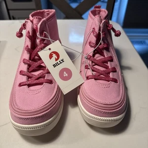 BILLY Footwear Girls Haring Essential High Top Zip Up Fashion Sneakers Pink 4 - Picture 1 of 9