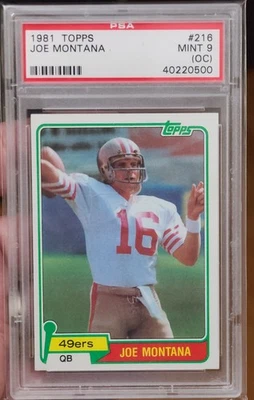 Joe Montana 1981 Topps #216 PSA 9 (OC) - Imagem 1 de 2