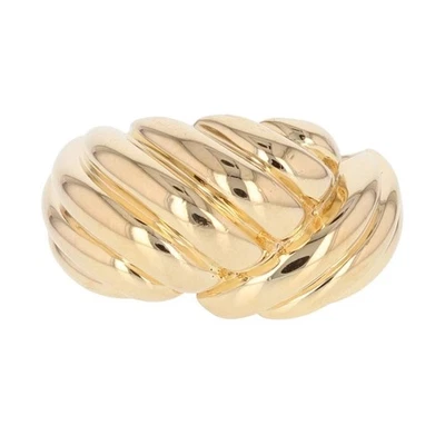 Dankner 12.8 毫米罗纹圆顶戒指 14k 黄金 7.37 克 尺寸 6.75 — 第 1/4 张图片