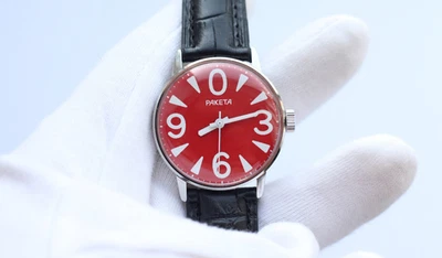 Raketa unisex BIG ZERO Mechanical 2609 Raketa Watch Small Zero Raketa 0 Red - Image 1 of 4