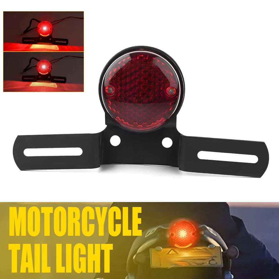 12V LED Red Tail Motorcycle Dirt Light Bike Rear Running Brake Stop Bright Lamp - Image 1 of 4