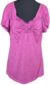 Fashion Bug Damen Top Größe L Lila U-Ausschnitt Kurzarm - Bild 1 von 7