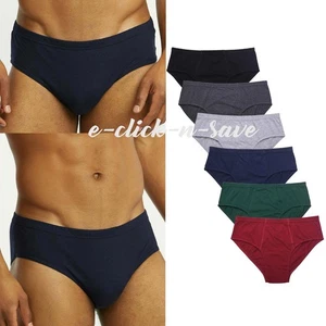 6 Pack Men's ULTRA Solid Cotton Knocker Bikini Brief Underwear Assorted Colors - Picture 1 of 5