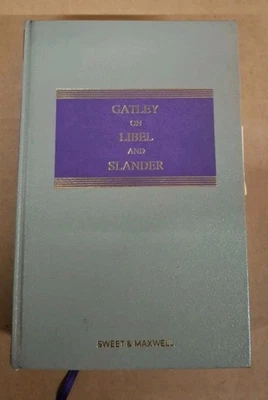 Gatley on Libel And Slander 11th Ed Hardback The Common Law Library - Image 1 of 2