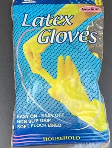 NEU Vintage Latex Handschuhe My Helper Gr. M gelb Latex - Bild 1 von 7