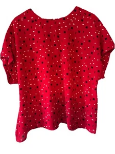  1940s Inspired Karen Scott Geometric Print Short Sleeve Blouse - Secretary  - Picture 1 of 10