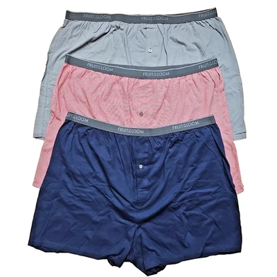 Paquete de 3 calzoncillos boxer de punto de algodón para hombre Fruit of the Loom talla 3XB Foto 1 de 4