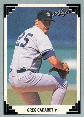 1991 Leaf Greg Cadaret 415 Yankees - Image 1 of 2