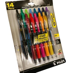 Plumas de gel Pilot G2 punta fina 0,7 mm tinta multicolor paquete de 14, 2 tintas metálicas - Imagen 1 de 4