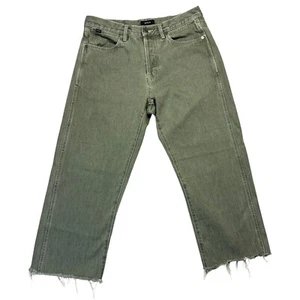RVCA Men’s Jeans 32 Green Americana Relaxed Fit Raw Hem Cropped - Picture 1 of 11