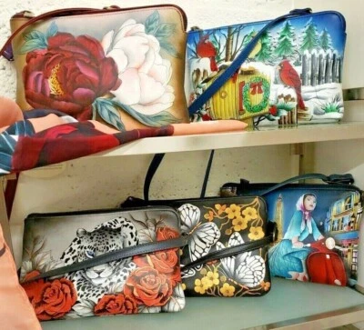 Bolso Bandolera ANUSCHKA Bufanda y Monedero Elige Patrón Cuero Pintado a Mano 7492 Foto 1 de 4