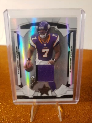 Parche reliquia Leaf Rookies & Stars Tarvaris Jackson #54 2008 SSP #D/10 Viking Foto 1 de 2