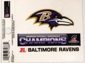 NFL Baltimore Ravens - Calcomanía adhesiva estática, nueva (Campeones de la AFC 2013) - Imagen 1 de 1