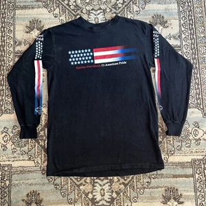 Vtg Harley Davidson American Pride Gator Long Sleeve Shirt Med 2002 Leesburg FL - Picture 1 of 10