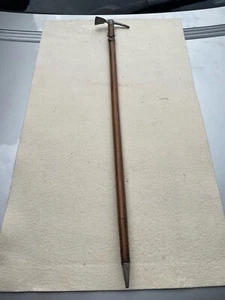 Wood Walking Cane w/ Metal Prospecting Pick Vintage - Picture 1 of 5