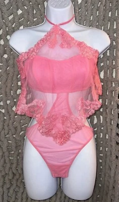 Victoria's Secret Very Sexy Boho Floral Embroidery Halter-Neck Teddy Small NWT - Image 1 of 3