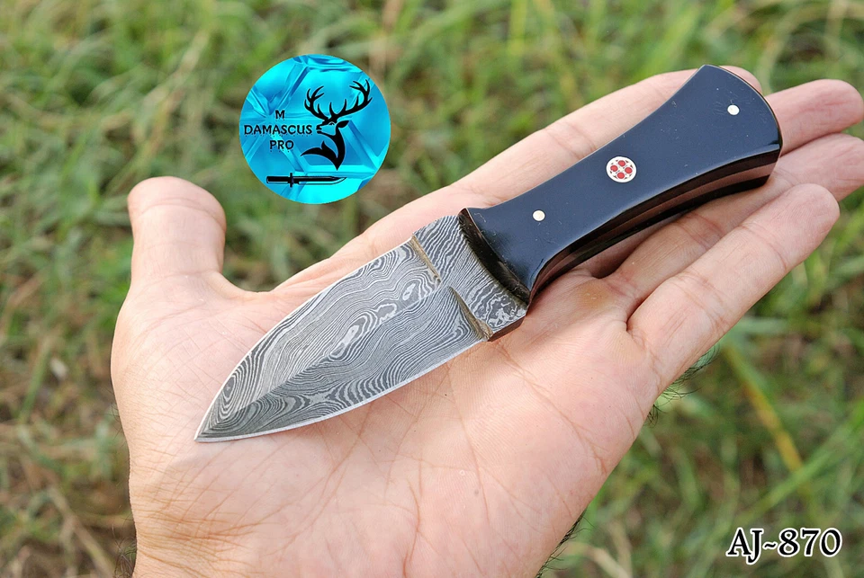 HANDMADE DAMASCUS STEEL THROWING BOOT KNIFE HUNTING CAMPING SURVIVAL EDC 870 - Image 1 of 4